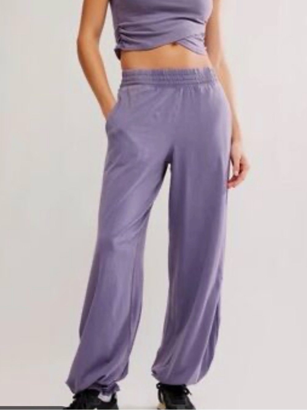 FP Movement by Free People balloon-style sweatpants in a washed purple/lavender